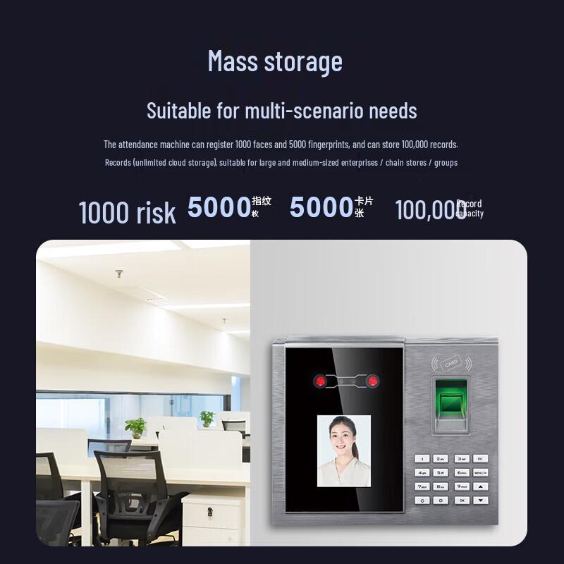 Realand F-G415 Facial Recognition Time Attendance Clock CN plug (adapter included)