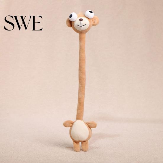 Cute Animal Plush Toy Long Neck Keychain Monkey Tiger Chick Doll for Bags Backpacks Big-Eye Design Funny Stress Relief Birthday Gift Kids Adults