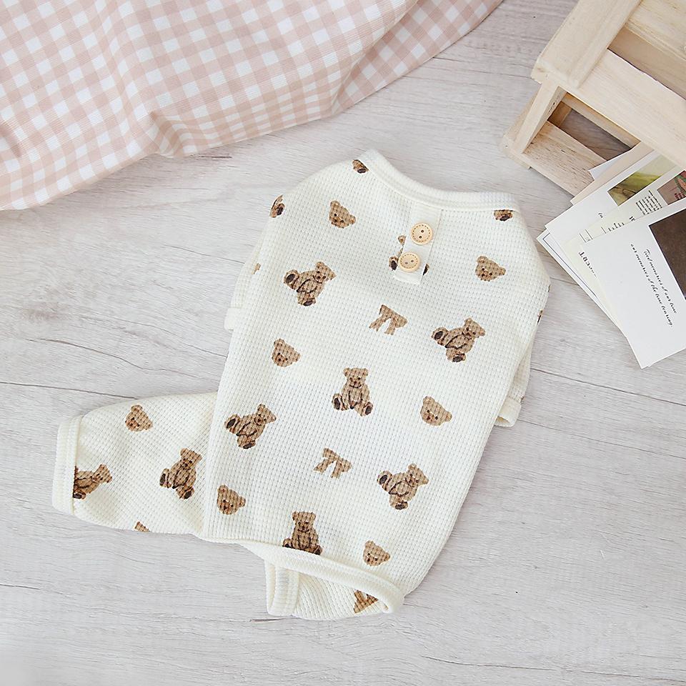 Pet Bichon Frise Summer Pajamas Puppy Four Legged Clothes Teddy Animal Print Jumpsuits Yorkshire Home Clothes