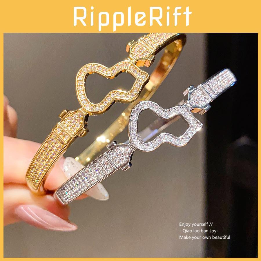 Trendy Gourd Design Zircon Hand Chain With Gold And Silver Finish For Womens Accessories
