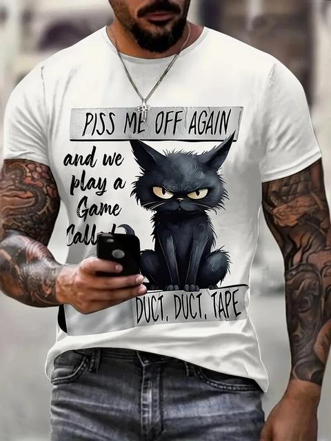 Летняя футболка с короткими рукавами и животными для мужчин, повседневная футболка с 3d узором и принтом, модная уличная одежда больших размеров, мужская футболка, спортивная одежда