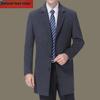 Мужское шерстяное пальто средней длины - Повседневный пиджак с отложным воротником для мужчин среднего возраста