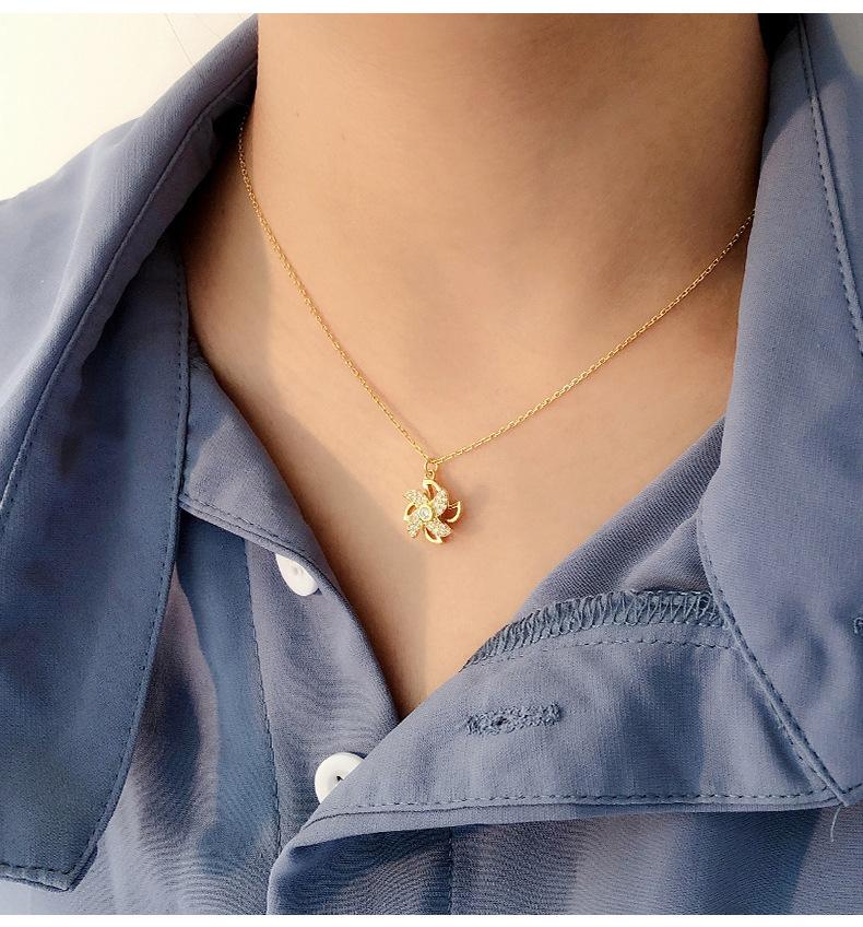 Ожерелье с вращающейся мельницей для женщин, подвеска-подвеска на ключицу