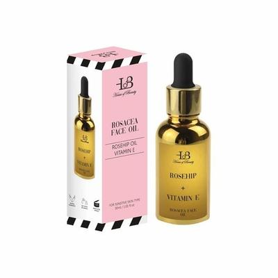 Масло для лица HOUSE OF BEAUTY Rosacea с чистым шиповником холодного отжима и витамином Е для увлажнения лица, подходит для чувствительного типа кожи - (30 мл)