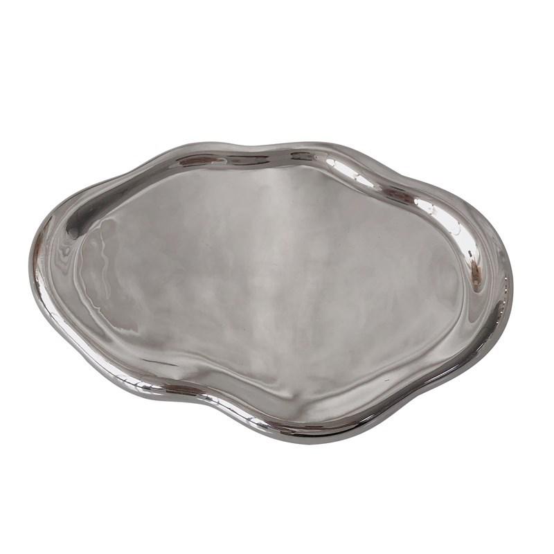 Silver Ripple Nail Art Photo Props - Makeup Brush Background Tools for Influencer Shoots