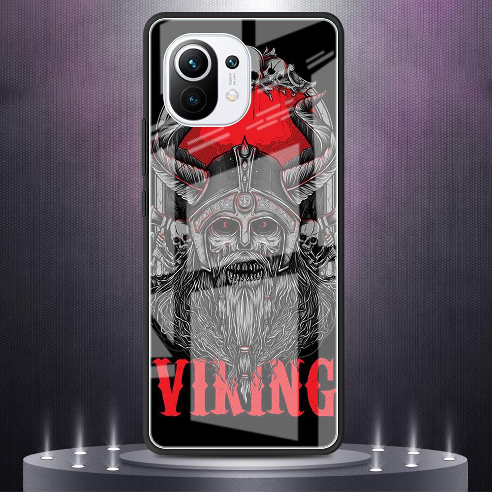 Чехол из закаленного стекла для Xiaomi Mi Poco X3 NFC 11 Ultra Note 10 Lite 10T Pro F3 9T 11i M3 Shell Phone Cover Viking Vegvisir Logo