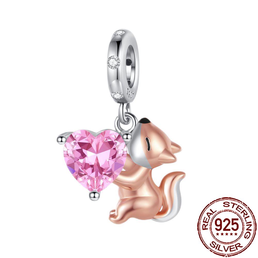 New Charms 925 Silver Cat Dog Flamingo Chameleon Axolotl Animal Beads Fit Bracelet Necklace Women DIY Jewelry