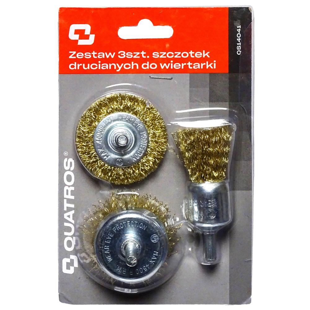 Steel wire brushes for drills, set of 3 brushes