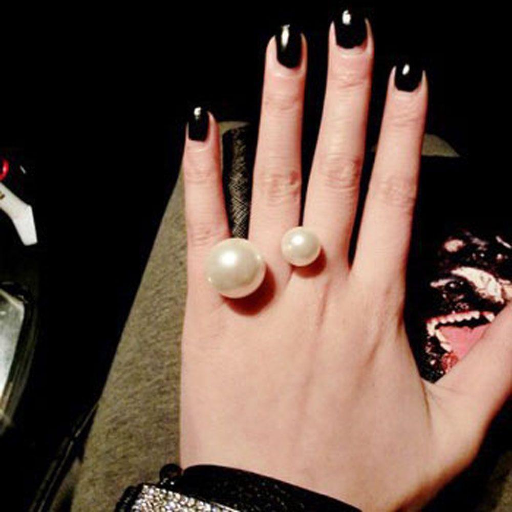 Shoot Party Adjustable Size Imitation Pearl Finger Ring Fashion Accessories Opening Ring Jewelry