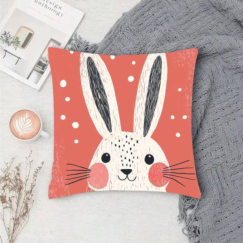 Leopard Rabbit Bear Tiger Mouse Rainbow Funny Pillow Case Fashion Square Pillowcase Bedroom Sofa Room Ins Decoration Leisure
