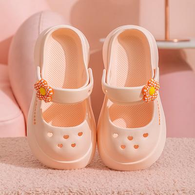 Модные тапочки баотоу для женщин, летние пляжные туфли на толстой подошве, нескользящие тапочки из ЭВА, уличные пляжные сандалии