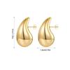 1Pair Vintage Temperament Gold Silver Chunky Dome Drop Earrings For Women Glossy Alloy Thick Teardrop Earrings Lightweight Hoops