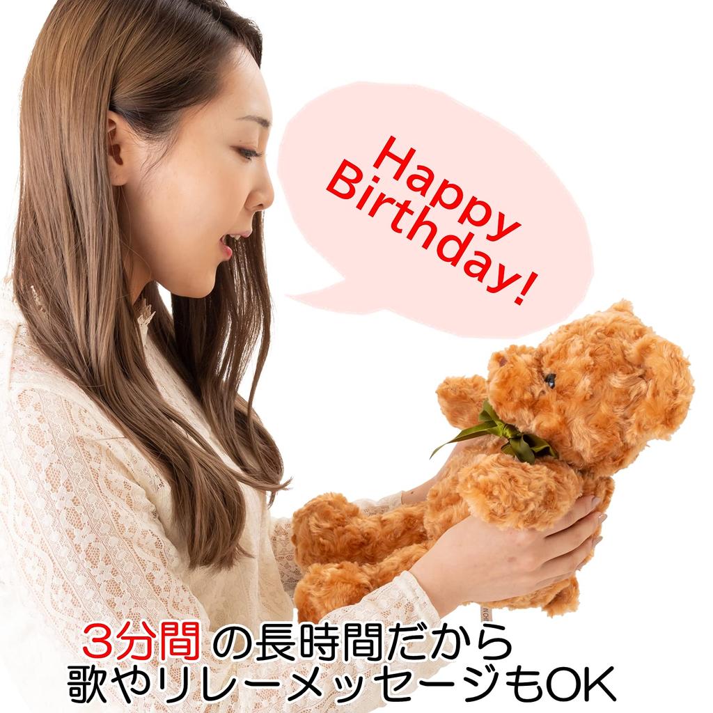 Active Island Teddy Bear 3 Minute Recording Stuffed Toy Gift Birthday Present Bear A578 (Brown)