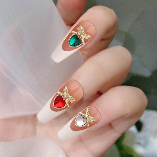 1 коробка DIY нейл-арт стразы украшения 3D сердце бабочка корона прямоугольник искусственный кристалл на сплаве подвески креативные украшения аксессуары