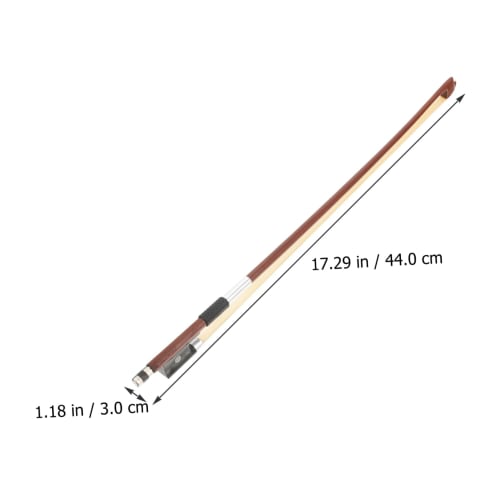 NUOBESTY 1/16 Scale Violin Bow with Wooden Round Stick and Natural Horsehair, Well-Balanced, Student Practice Replacement, 44 X 3 X 1.3 Cm, Assorted C