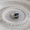 Sapphire Blue Square Block Ring In S925 Sterling Silver for Women