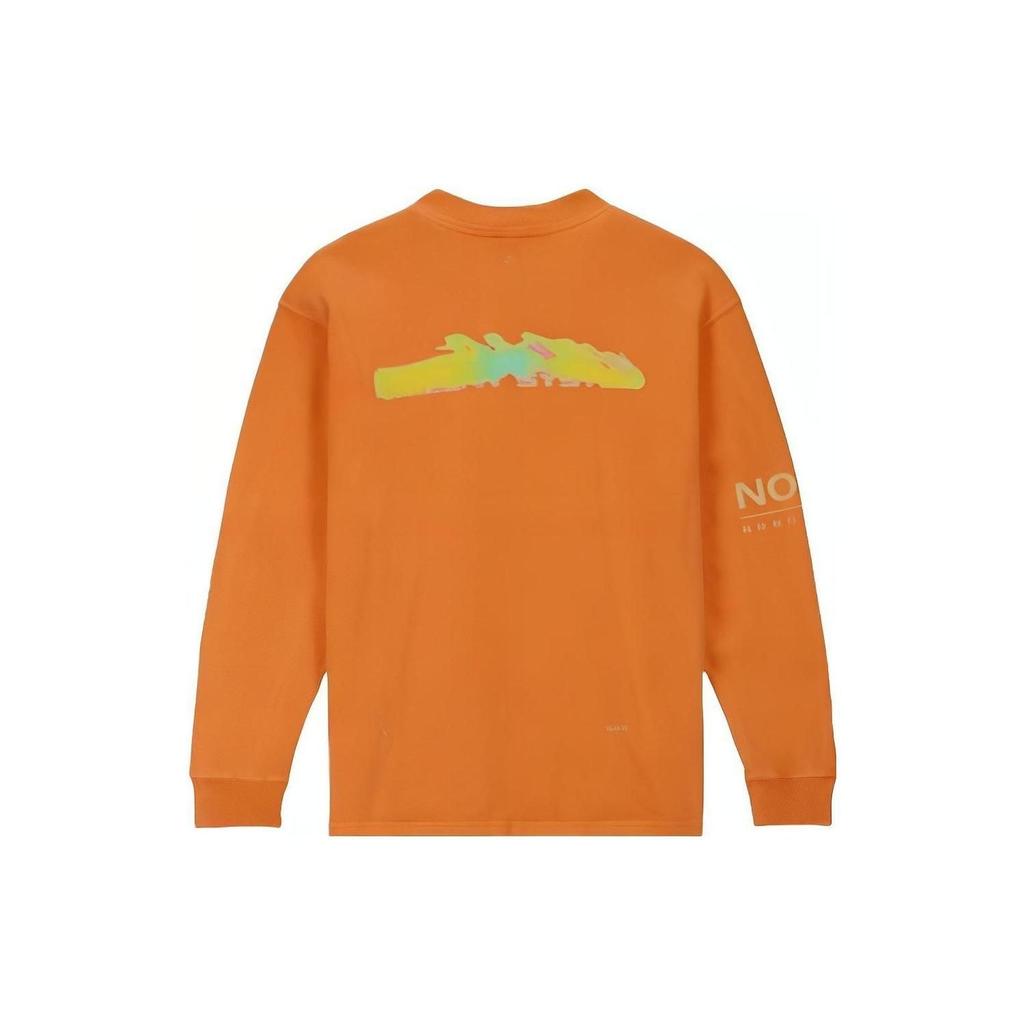 Nike Nocta Collaboration FW23 Printed Crewneck Long Sleeve T-Shirt Unisex Tops Orange FQ6557-818