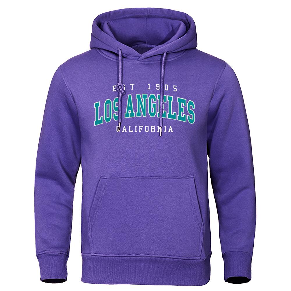 Est 1905 L0S Angeles California Letter Hoodie Autumn Hoody Loose Oversize Clothes Cotton Comfortable Hoody