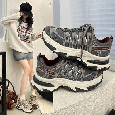 Женская обувь новая осенняя платформа маффин повседневная спортивная обувь легкая нескользящая для улицы для пеших прогулок