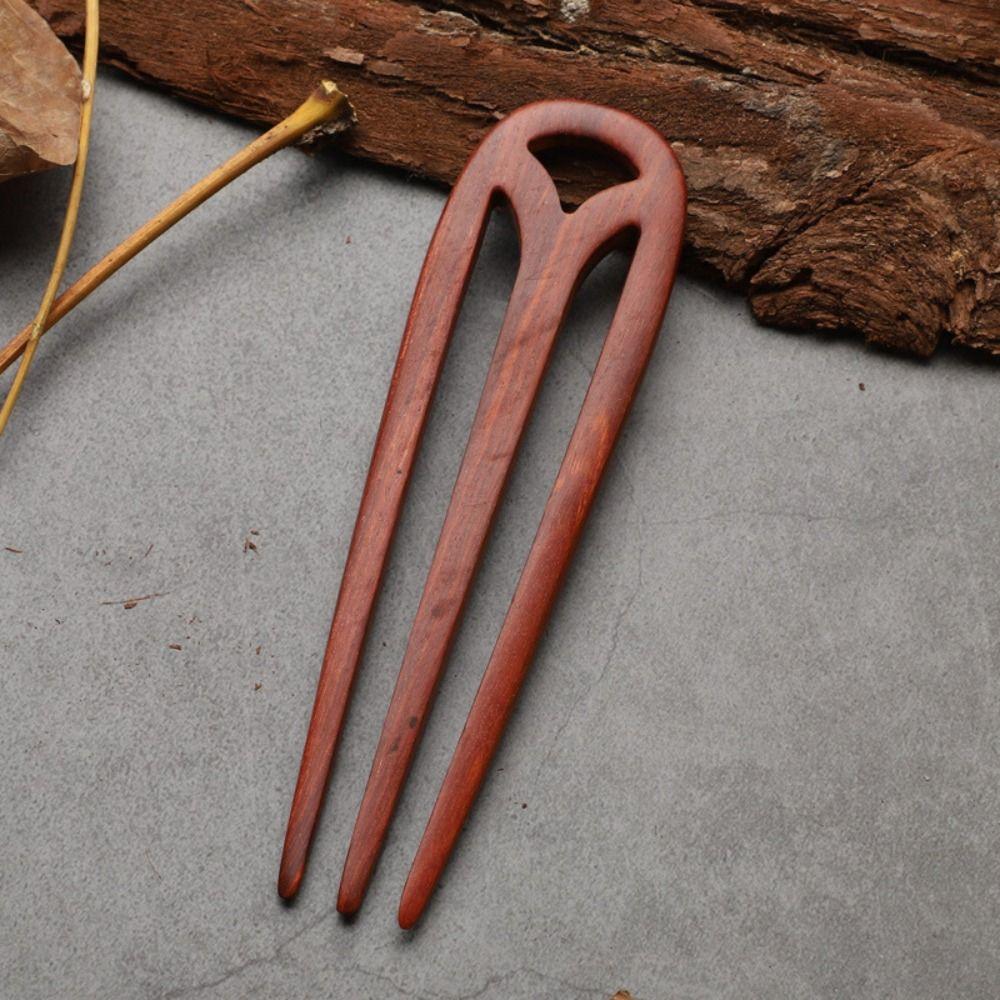 3 Prong Hair Forks Wooden French Hair Chopsticks Fashion Hair Pins Women