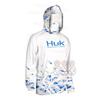 HUK Men's Long-Sleeved Hooded Mask Fishing Clothing Anti-UV Shirts