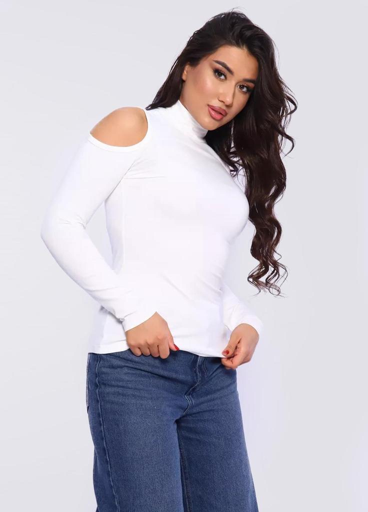 Лонгслив хлопковый с открытыми плечами