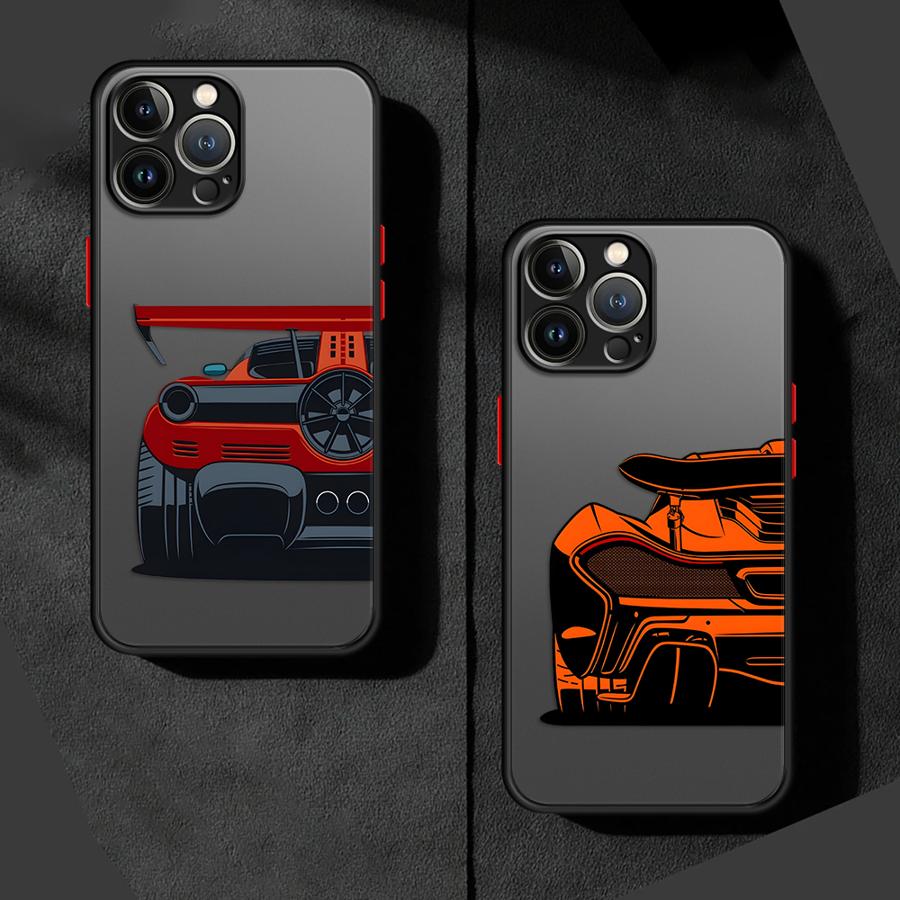 Мультяшный Крутой Чехол-Машинка для iPhone 17 Pro Max 12 XS XR 7 8 SE 14 15 11 Air 16 Plus 13 Mini Чехол Задняя Крышка Телефона