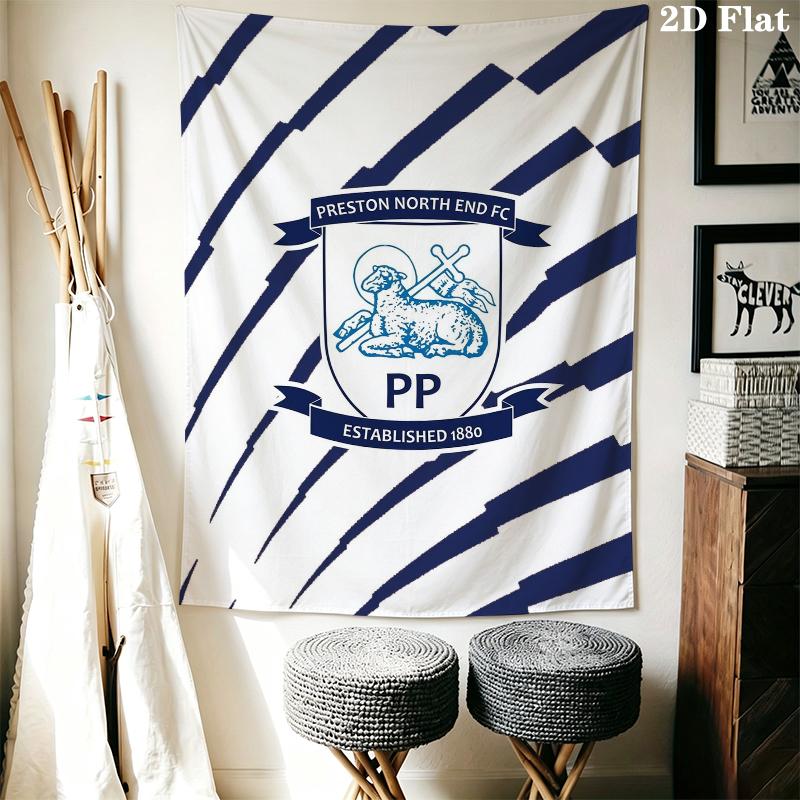 Preston North End Fc Wall Tapestry Aesthetic Wall Hanging Printed Fabric Blanket Decorative Tapestries for Bedroom Living Room Home Decor