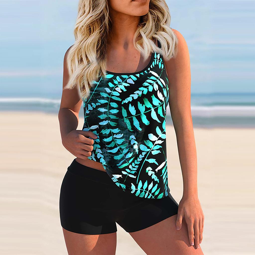 Женский сексуальный тонкий купальник с бретельками и разрезом на бретельках плюс размер купальника (Набор из двух частей)