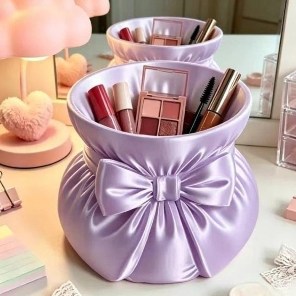 Creative Bow Pen Holder 3D Printed Makeup Brush Storage Case Desktop Organizer  Vanity Organizer