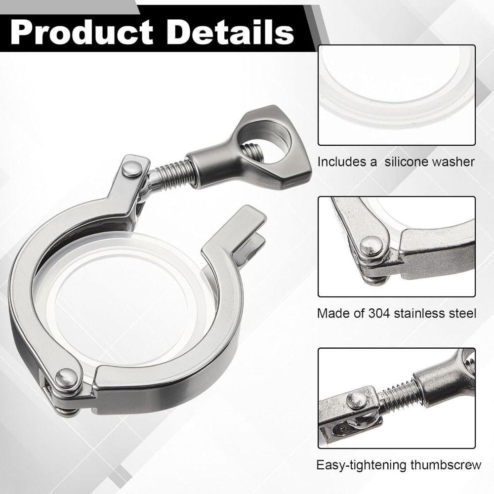 New SS304 Stainless Steel Tri Clamp Fitting Heavy Duty With Silicone Gaskets Tri Clamp Wing Nut TC Fitting