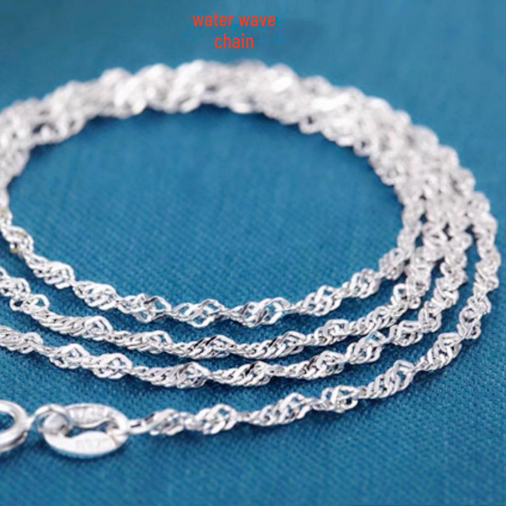 Универсальное серебряное ожерелье-цепочка на ключицу: Стили «Змеиная кость», «Волна воды», «Юаньбао».