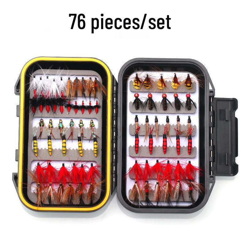 Набор из 76/88/147 приманок для нахлыстовой рыбалки с двухслойной водонепроницаемой коробкой
