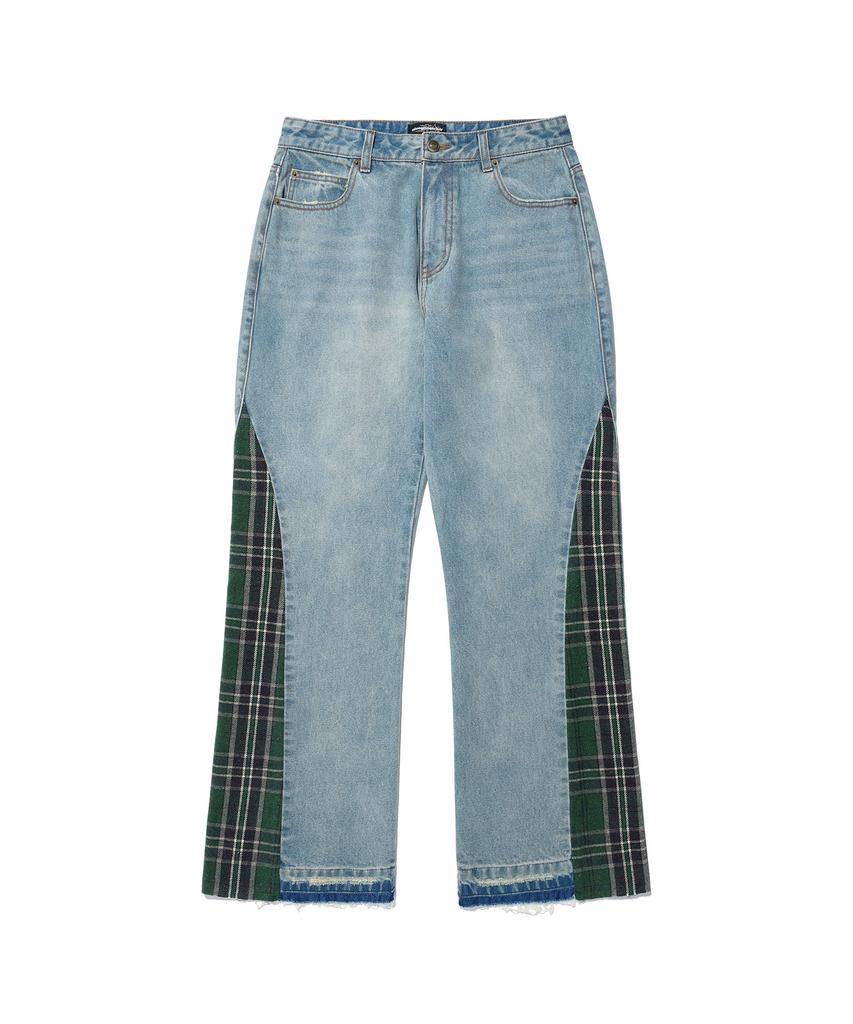 NICEGHOSTCLUB Side Check Panel Bootscut Jeans_Blue(Ng2Efud115A)