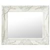 VidaXL Wall Mirror Baroque Style 50x40 Cm White 320308