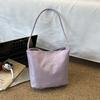 Embroidered Small Square Bag, Bucket-Shaped Nylon Fashion Trendy Commuter Japanese-Style Bucket Bag, New Spring/Summer Single-Shoulder Bag
