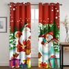 Веселого Рождества, красный снеговик, Санта-Клаус, елка, счастливого Нового года, 2 панели, тонкие затеняющие шторы для гостиной, спальни, декор на крючке