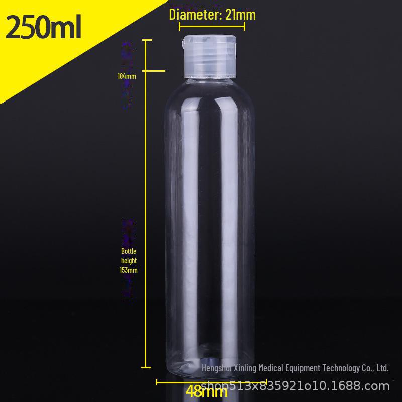 Прозрачная пластиковая бутылка из ПЭТ с откидной крышкой-бабочкой - доступна в объемах 30 мл, 50 мл, 100 мл для косметики и лосьонов