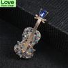 High -End Exquisite Violin Brooch Super Dazzling British Violin Brooch Suit Violin Brooch