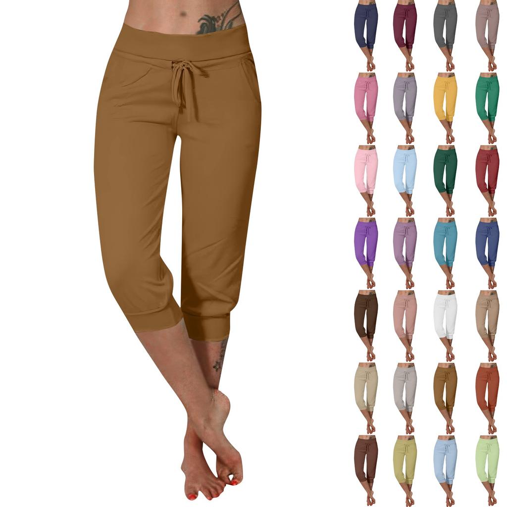 Брюки для женщин, укороченные шорты для женщин, летние новые повседневные эластичные модные повседневные брюки