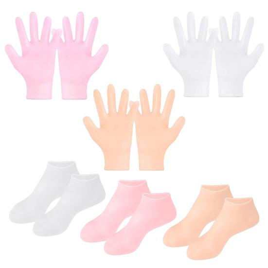 Увлажняющие перчатки, комплект носков, сухая потрескавшаяся кожа, лечение мозолей, силиконовые гелевые спа-перчатки для смягчения рук и ног