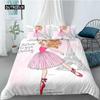 Комплект постельного белья Ballerinas Girl Duvet Cover Set King Size Pink Lovely Little Ballerinas Bedwear Set Kids Girls Princess Soft Polyester Steady Cover