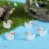 Adorable Glow-in-the-dark Resin Duck Figurine For Creative Decor Accessories