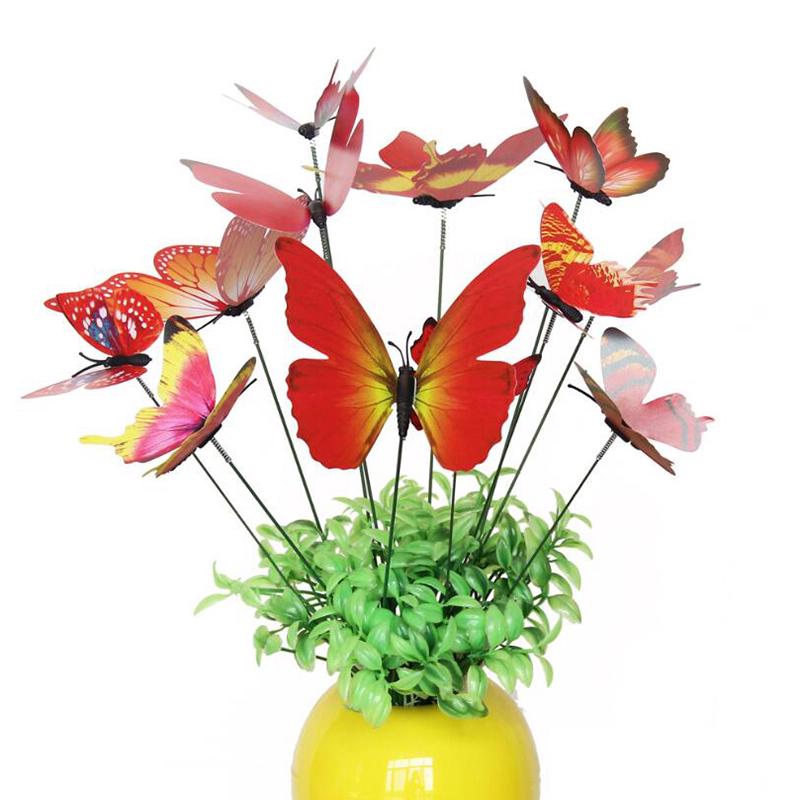 12шт бабочка металлические колья открытый двор лужайка плантатор садовый декор бабочки