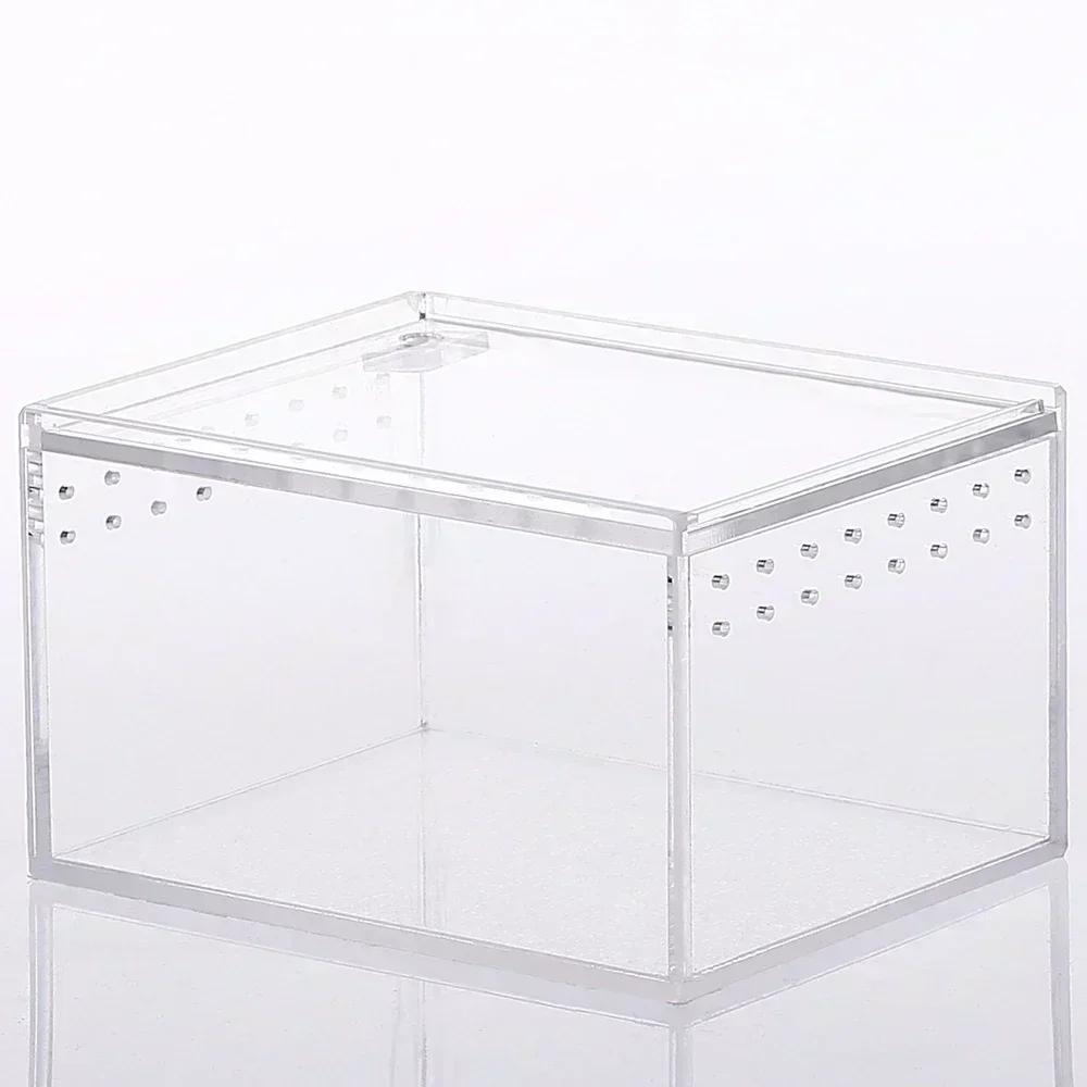 Transparent Acrylic Reptile Breeding Box for Spiders Lizards Amphibians Leakproof Pet Habitat Arboreal Wolf Spider Enclosure