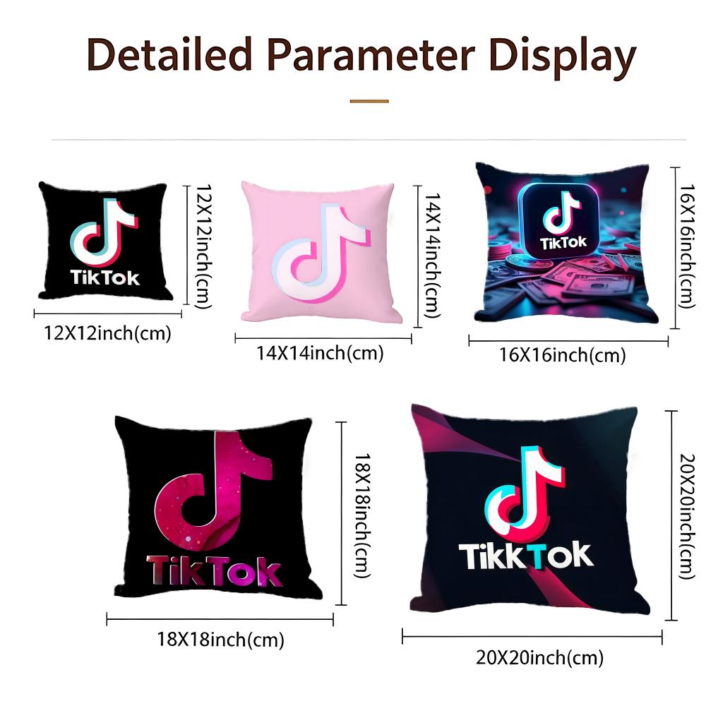 Социальный Tiktok Чехол для подушки Набор чехлов для подушек 4 шт 50X50 45X45 40X40 Наволочка Декоративный Диван Домашний Декор
