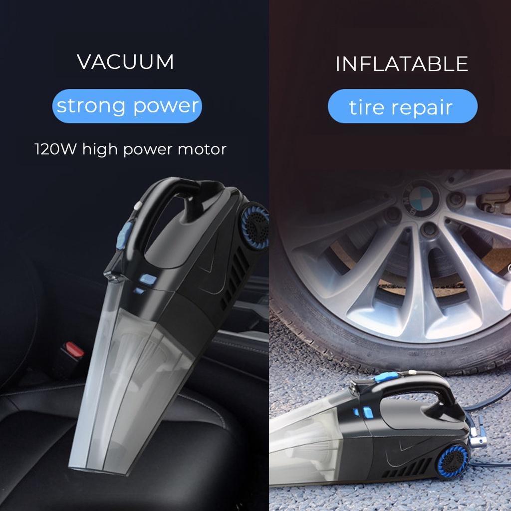 12В 120Вт Ручной автомобильный пылесос с цифровым насосом для накачивания шин, манометром, светодиодной подсветкой, пылесос для дома, автомобиля, 4 в 1