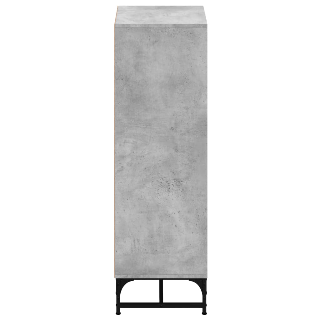 Highboard with Glass Doors Concrete Grey 35x37x120 cm