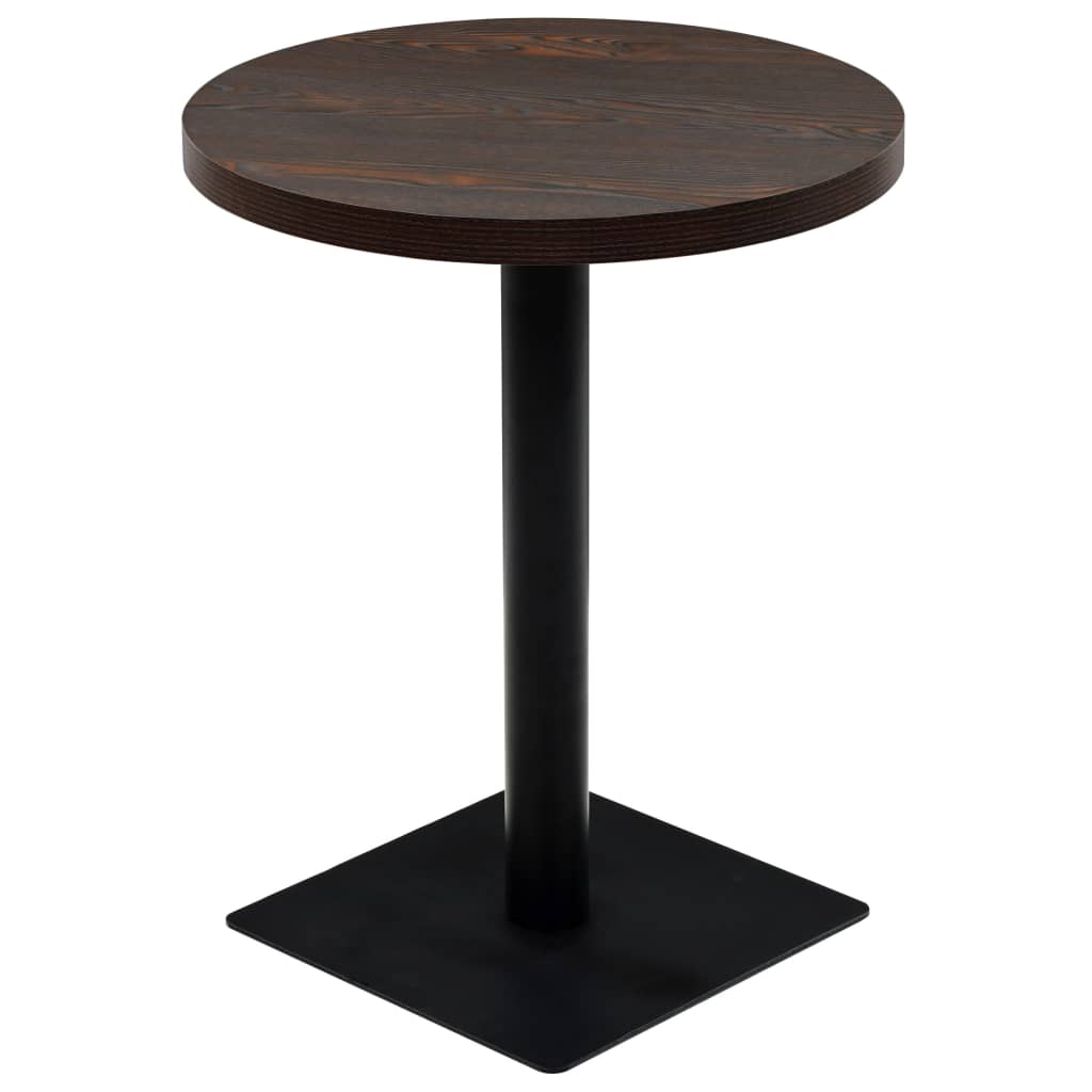 Vidaxl Stolik Bistro Z Mdf, Stalowa Podstawa, 60X75 Cm, Ciemny Jesion