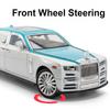 1:24 Scale Rolls Royce Phantom Toy Model Car Alloy Diecast Light Sound Doors Opened Shock Absorption Vehicles Collection Gifts